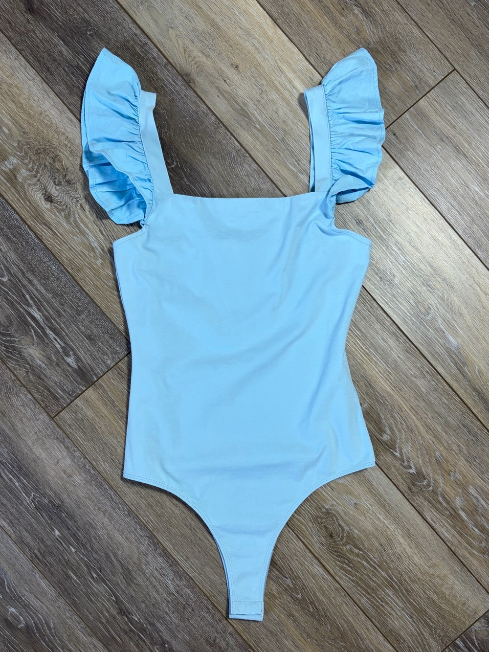 TCEC Blue Ruffle Sleeve Bodysuit